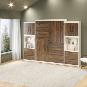 Signature Sleep Pinnacle Murphy Bed with Cabinets - Columbia Walnut - Queen