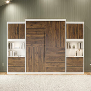 Signature Sleep Pinnacle Murphy Bed with Cabinets - Columbia Walnut - Queen