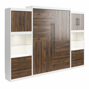 Signature Sleep Pinnacle Murphy Bed with Cabinets - Columbia Walnut - Queen