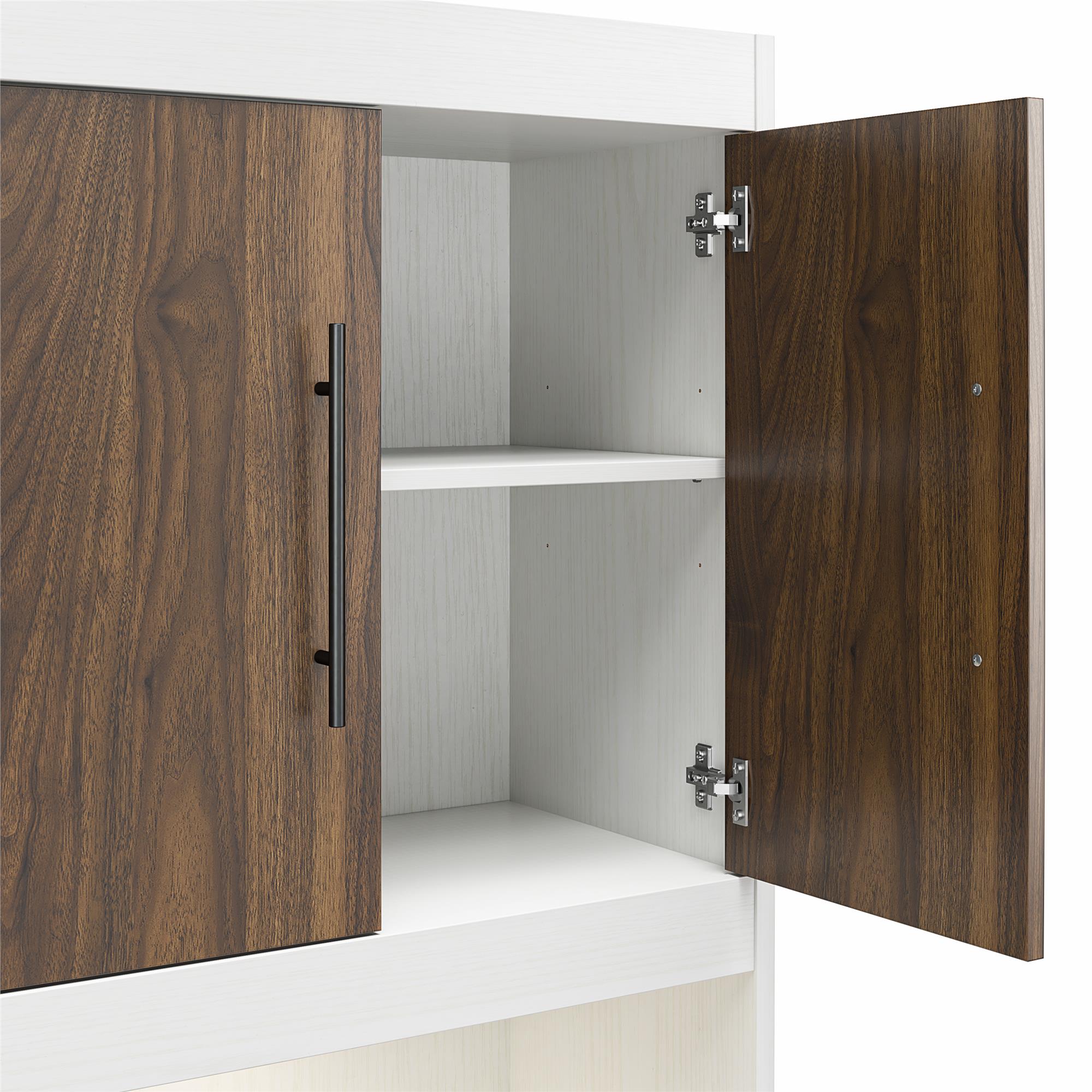 Signature Sleep Pinnacle Murphy Bed with Cabinets - Columbia Walnut - Queen
