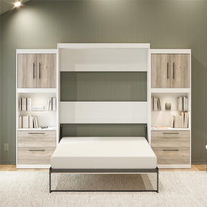 Signature Sleep Pinnacle Murphy Bed with Cabinets - Gray Oak - Queen