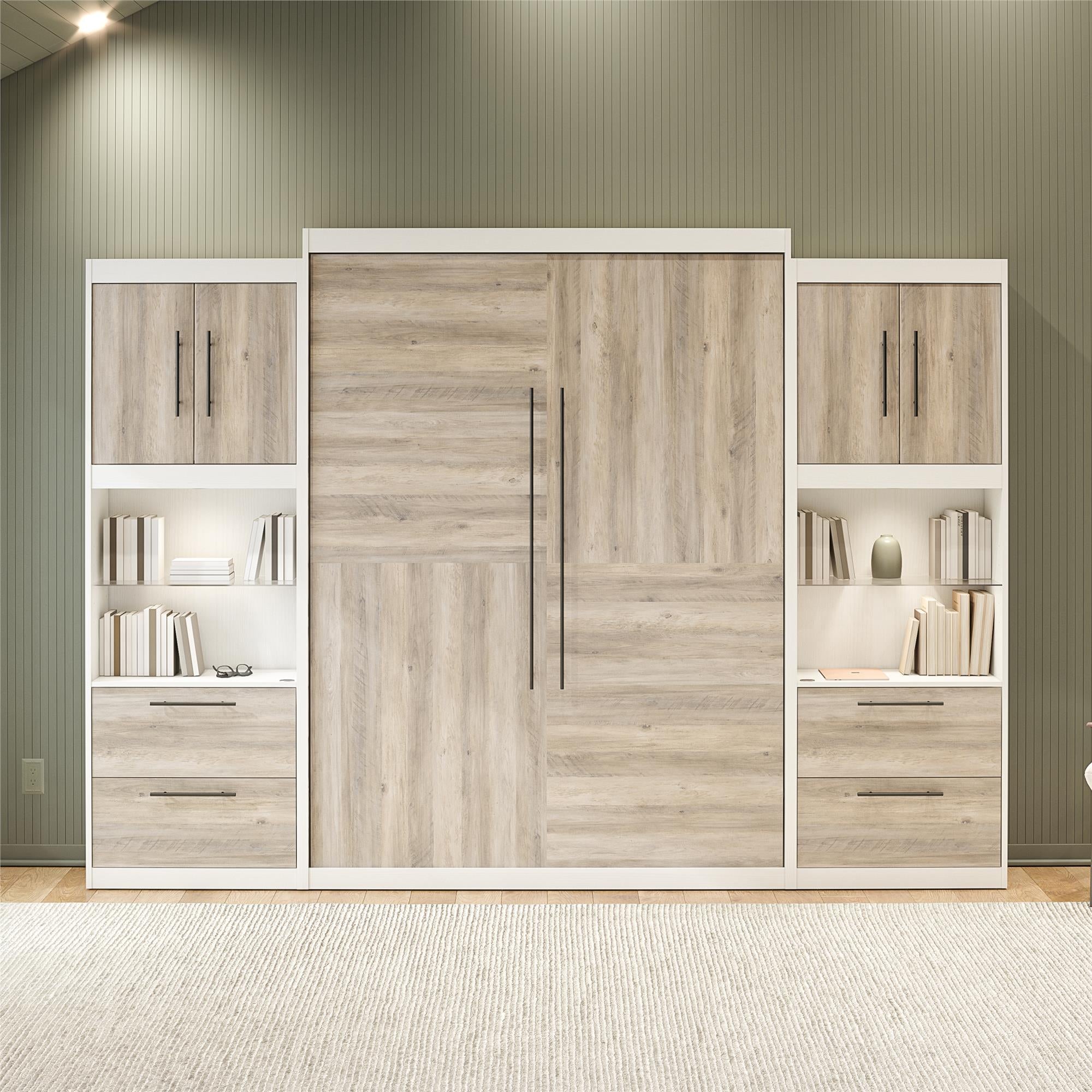 Signature Sleep Pinnacle Murphy Bed with Cabinets - Gray Oak - Queen
