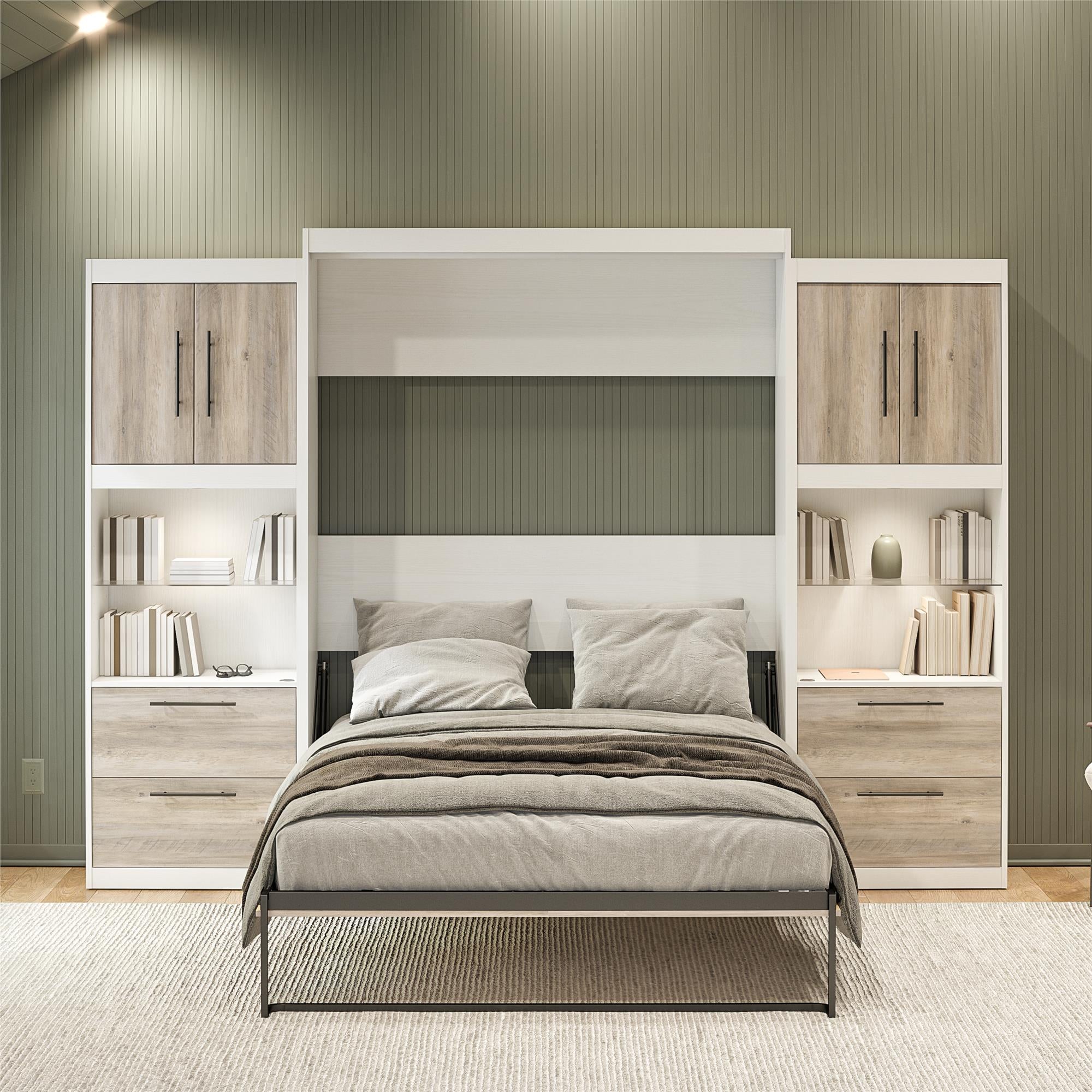 Signature Sleep Pinnacle Murphy Bed with Cabinets - Gray Oak - Queen