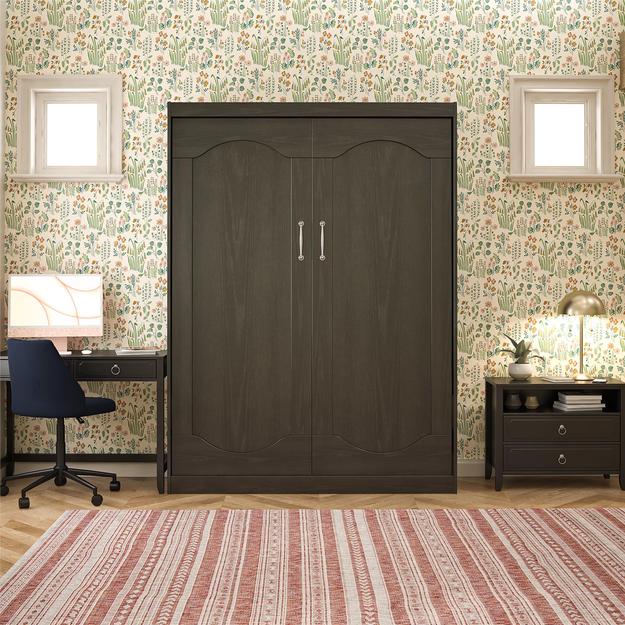 Novogratz Her Majesty Murphy Bed, Queen Size - Black Oak - Queen