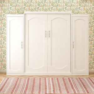 Novogratz Her Majesty Murphy Bed with Cabinets, Queen Size - White - Queen