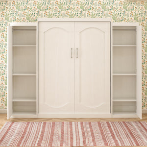 Novogratz Her Majesty Murphy Bed with Cabinets, Queen Size - White - Queen