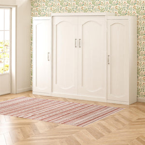 Novogratz Her Majesty Murphy Bed with Cabinets, Queen Size - White - Queen