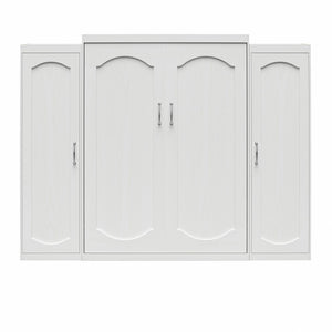 Novogratz Her Majesty Murphy Bed with Cabinets, Queen Size - White - Queen