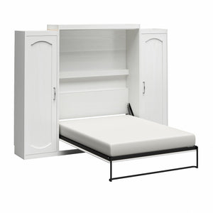 Novogratz Her Majesty Murphy Bed with Cabinets, Queen Size - White - Queen