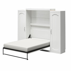 Novogratz Her Majesty Murphy Bed with Cabinets, Queen Size - White - Queen