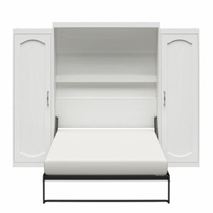 Novogratz Her Majesty Murphy Bed with Cabinets, Queen Size - White - Queen