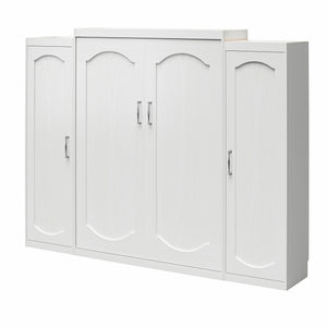 Novogratz Her Majesty Murphy Bed with Cabinets, Queen Size - White - Queen