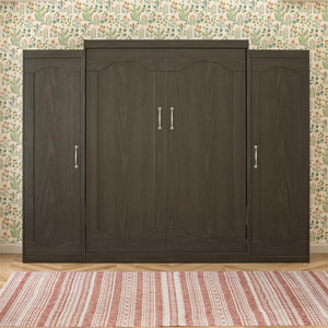 Novogratz Her Majesty Murphy Bed with Cabinets, Queen Size - Black Oak - Queen