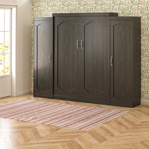 Novogratz Her Majesty Murphy Bed with Cabinets, Queen Size - Black Oak - Queen