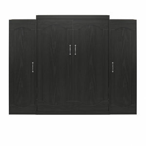 Novogratz Her Majesty Murphy Bed with Cabinets, Queen Size - Black Oak - Queen
