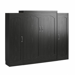 Novogratz Her Majesty Murphy Bed with Cabinets, Queen Size - Black Oak - Queen