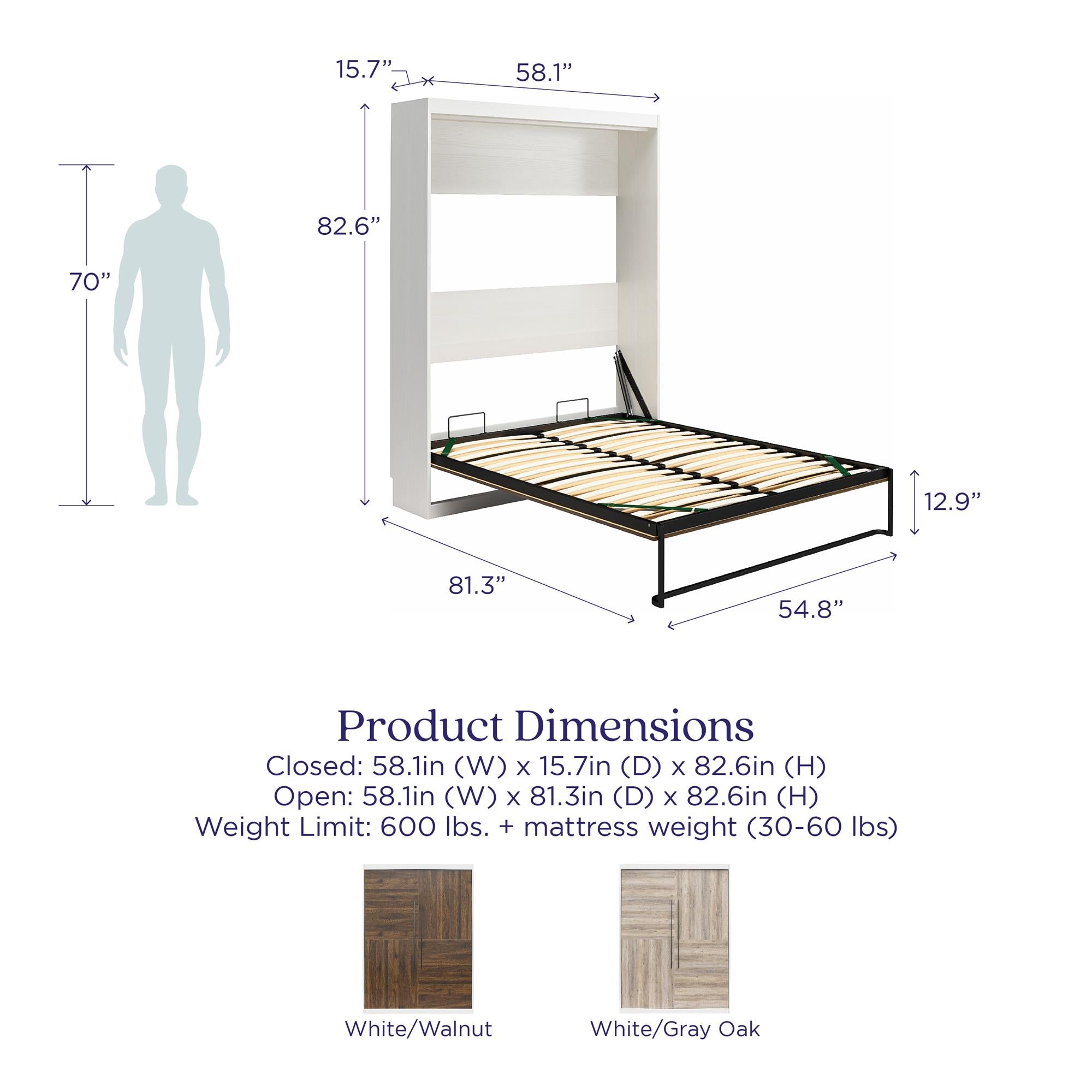 Signature Sleep Pinnacle Murphy Bed - Walnut - Full