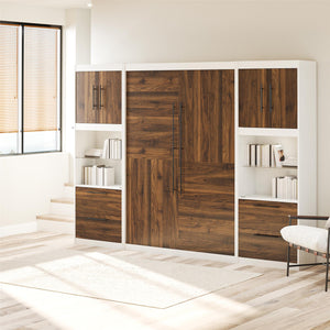 Signature Sleep Pinnacle Murphy Bed with Cabinets - Columbia Walnut - Full