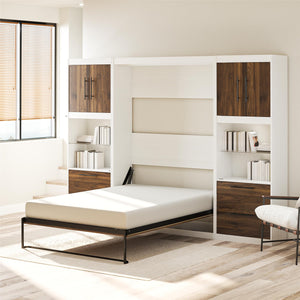 Signature Sleep Pinnacle Murphy Bed with Cabinets - Columbia Walnut - Full