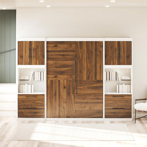 Signature Sleep Pinnacle Murphy Bed with Cabinets - Columbia Walnut - Full