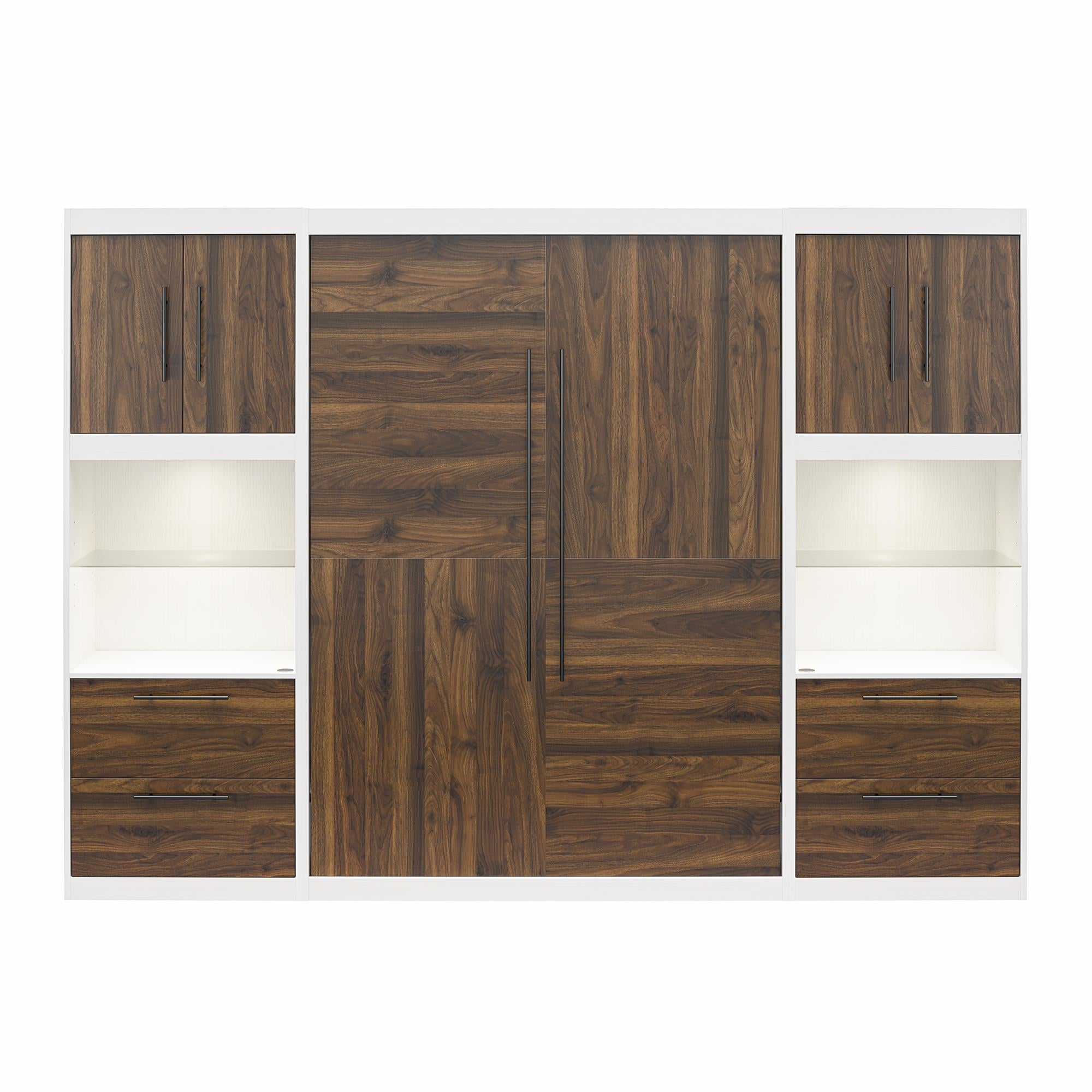 Signature Sleep Pinnacle Murphy Bed with Cabinets - Columbia Walnut - Full