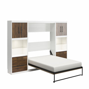 Signature Sleep Pinnacle Murphy Bed with Cabinets - Columbia Walnut - Full