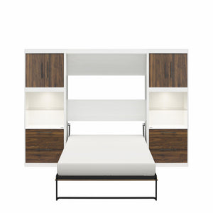 Signature Sleep Pinnacle Murphy Bed with Cabinets - Columbia Walnut - Full