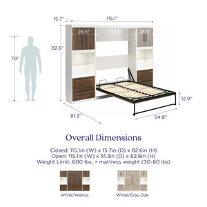 Signature Sleep Pinnacle Murphy Bed with Cabinets - Columbia Walnut - Full