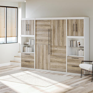 Signature Sleep Pinnacle Murphy Bed with Cabinets - Gray Oak - Full
