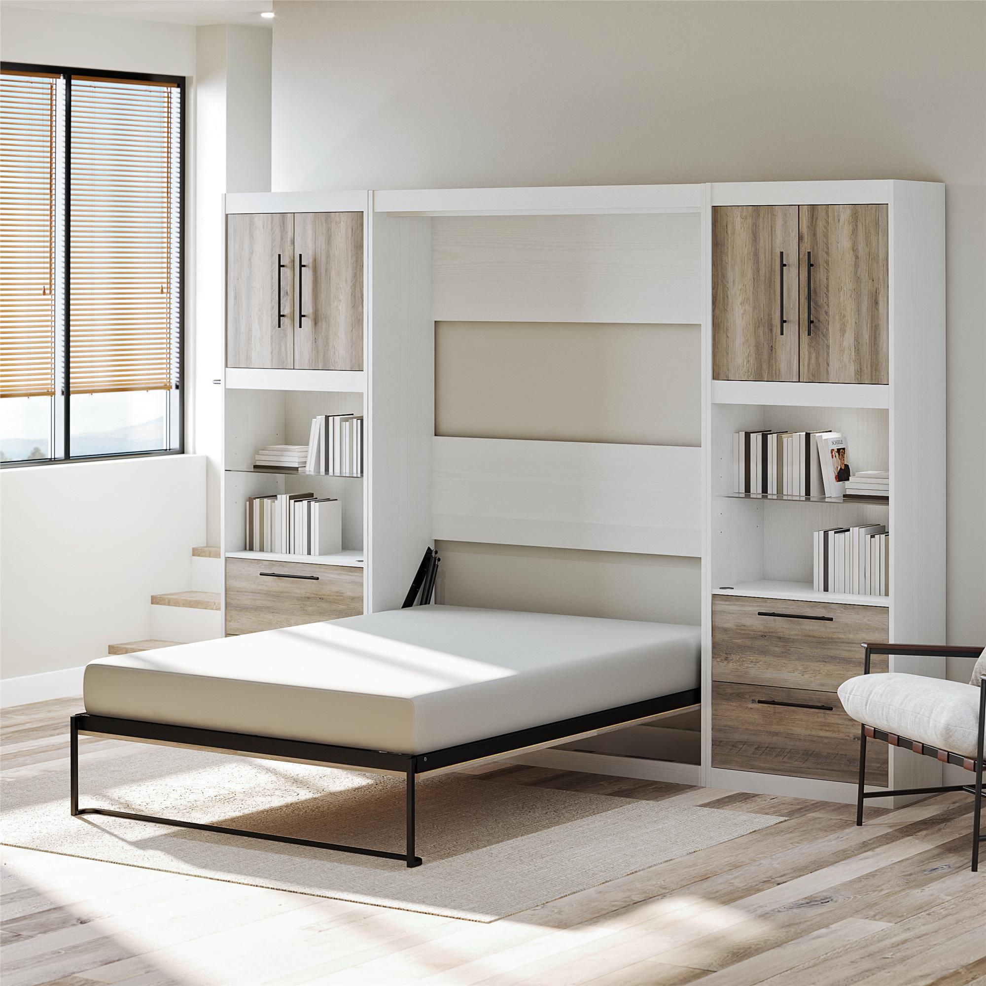 Signature Sleep Pinnacle Murphy Bed with Cabinets - Gray Oak - Full