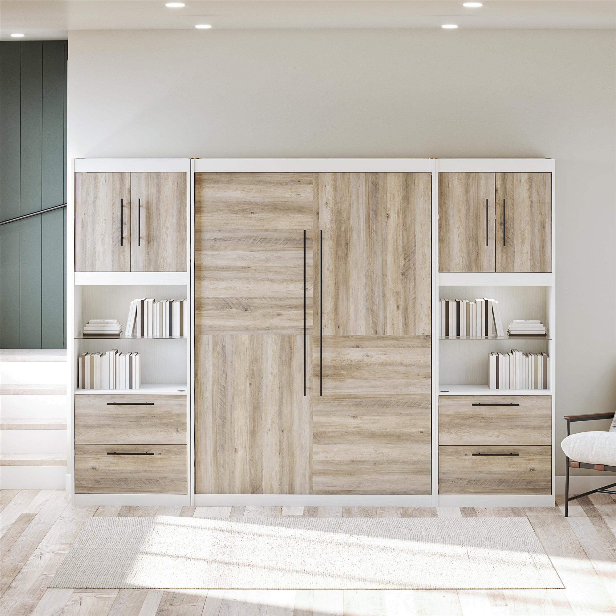 Signature Sleep Pinnacle Murphy Bed with Cabinets - Gray Oak - Full