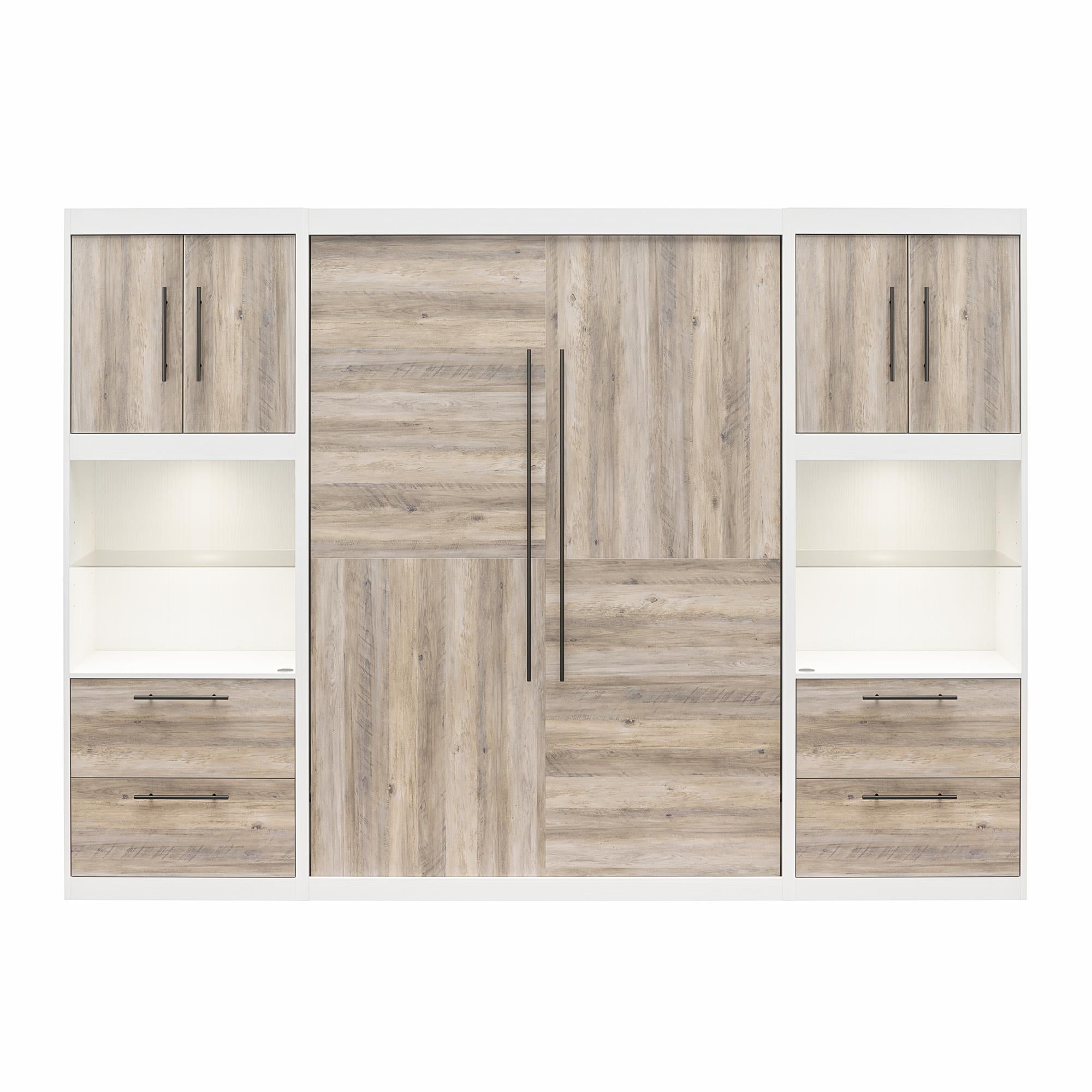 Signature Sleep Pinnacle Murphy Bed with Cabinets - Gray Oak - Full