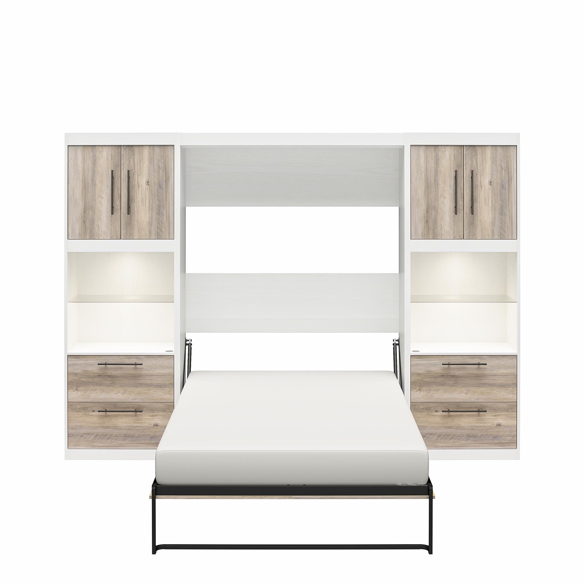 Signature Sleep Pinnacle Murphy Bed with Cabinets - Gray Oak - Full