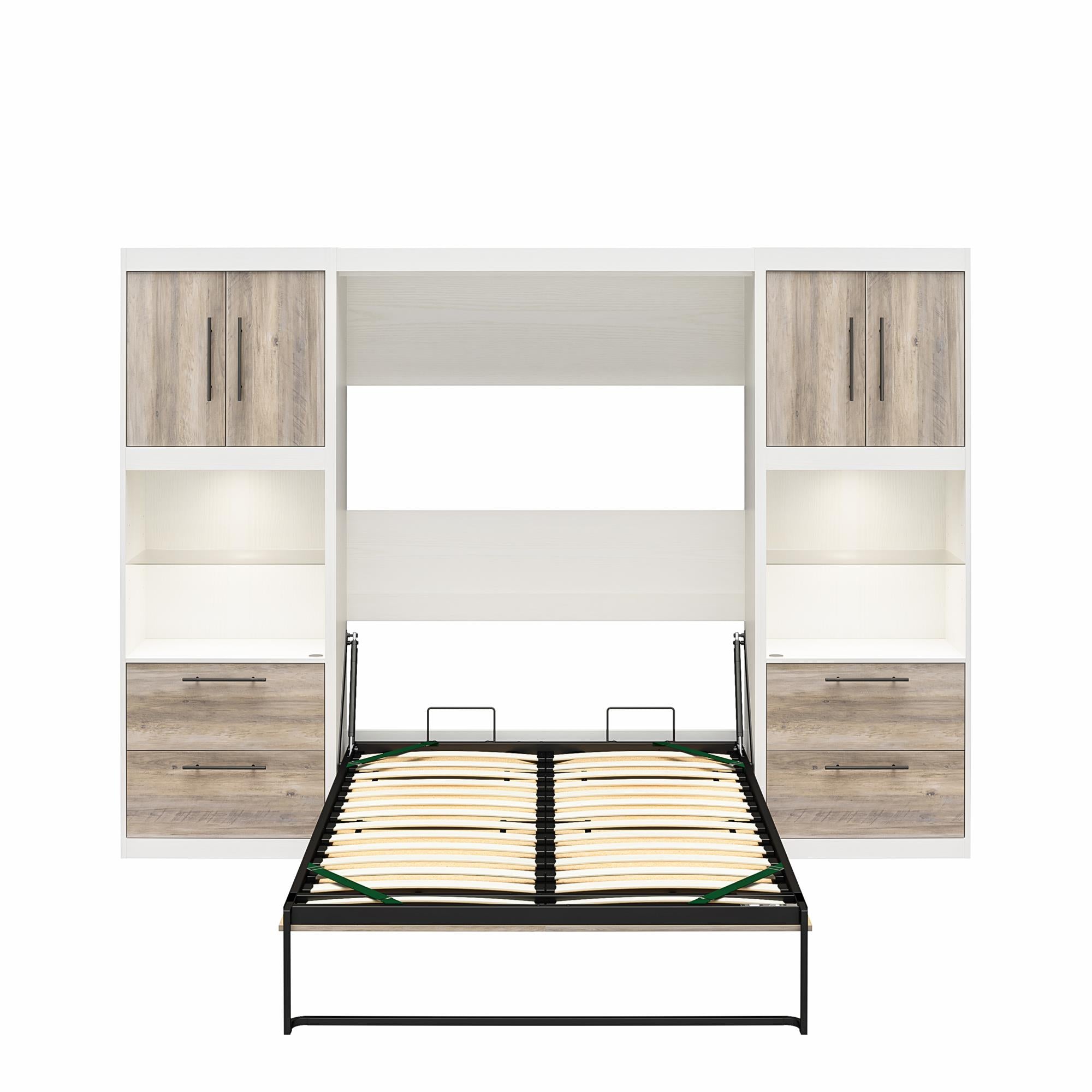 Signature Sleep Pinnacle Murphy Bed with Cabinets - Gray Oak - Full