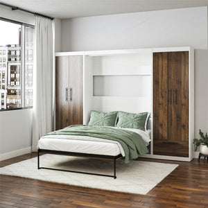 Signature Sleep Pinnacle Murphy Bed with Cabinets - Columbia Walnut - Full