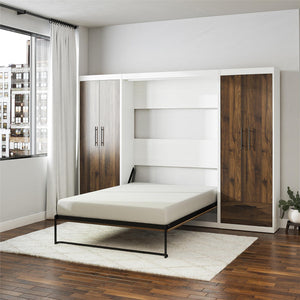 Signature Sleep Pinnacle Murphy Bed with Cabinets - Columbia Walnut - Full