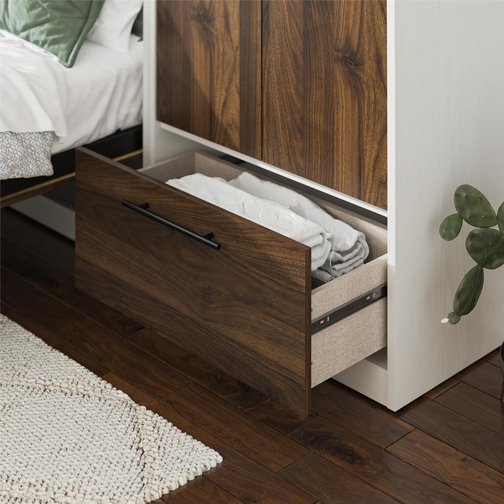Signature Sleep Pinnacle Murphy Bed with Cabinets - Columbia Walnut - Full