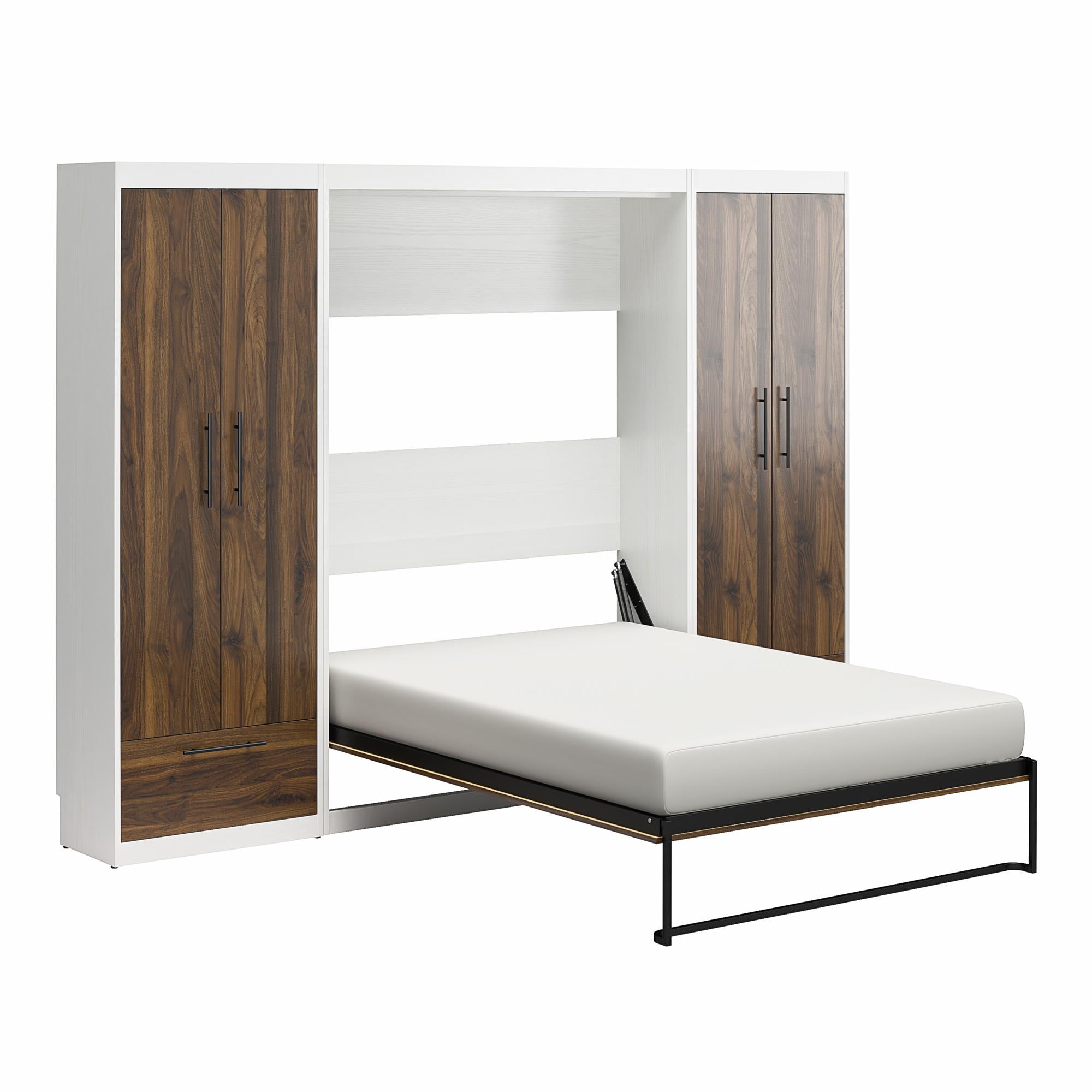 Signature Sleep Pinnacle Murphy Bed with Cabinets - Columbia Walnut - Full