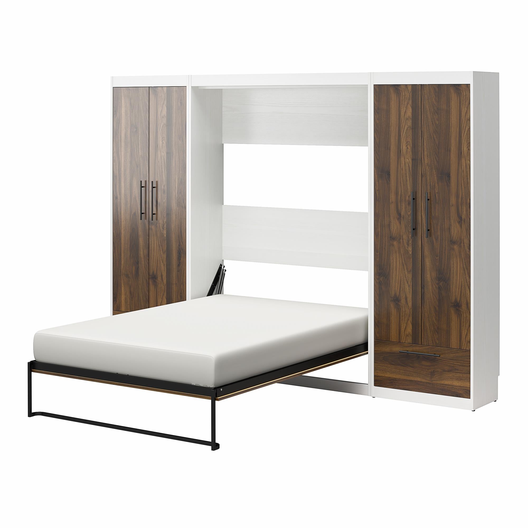 Signature Sleep Pinnacle Murphy Bed with Cabinets - Columbia Walnut - Full