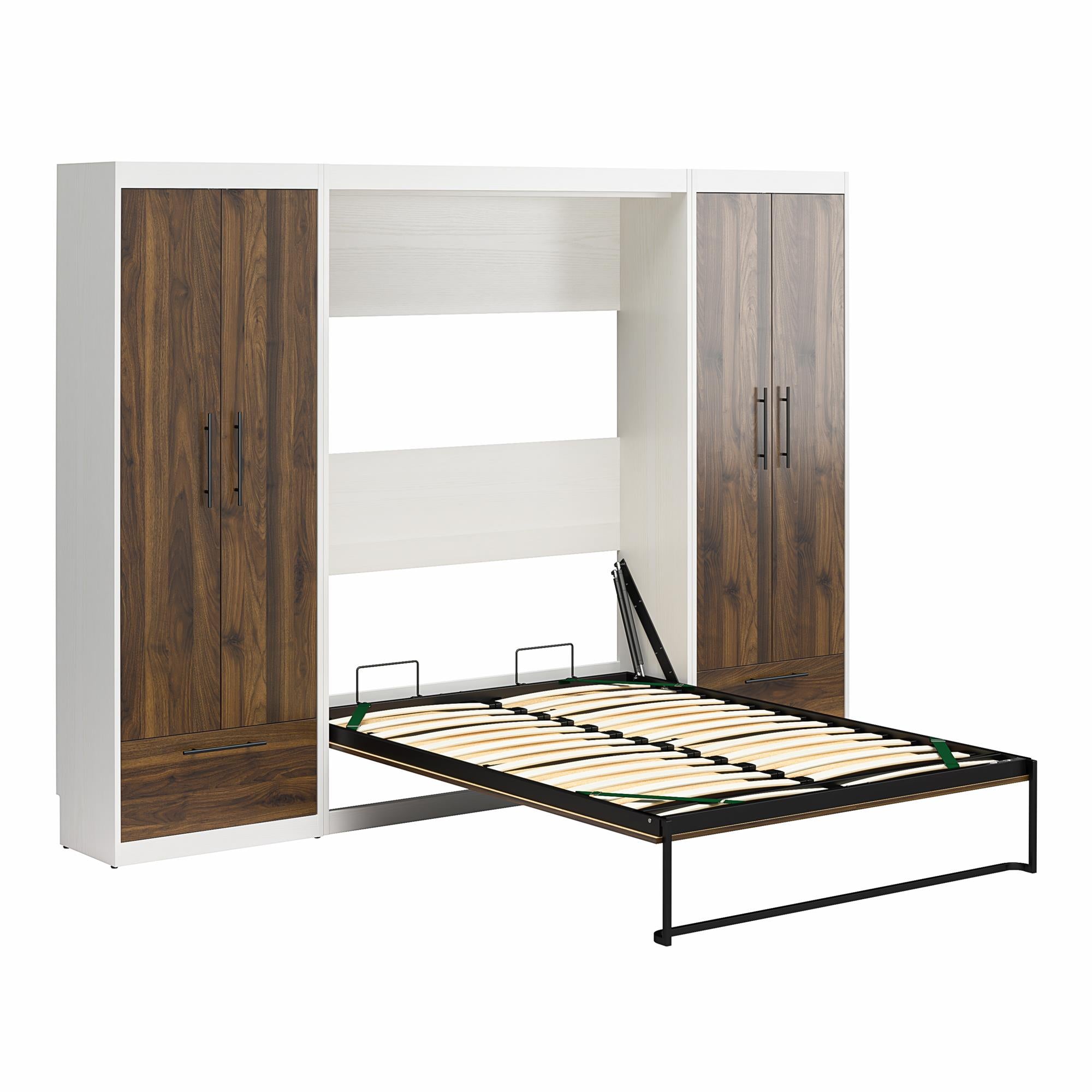 Signature Sleep Pinnacle Murphy Bed with Cabinets - Columbia Walnut - Full