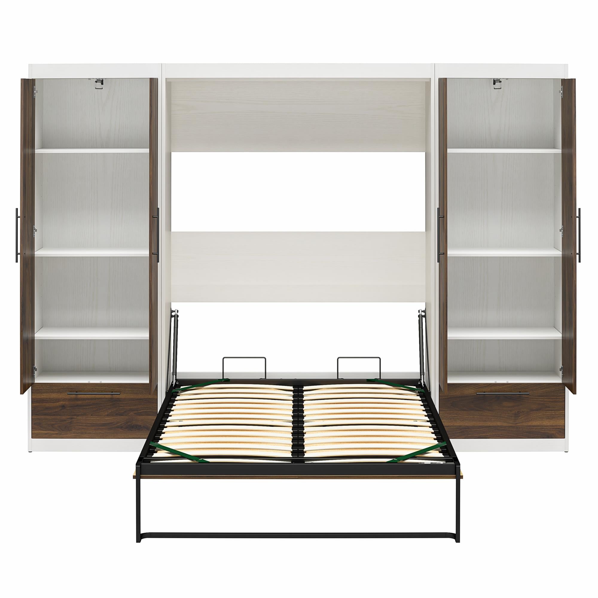 Signature Sleep Pinnacle Murphy Bed with Cabinets - Columbia Walnut - Full