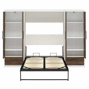 Signature Sleep Pinnacle Murphy Bed with Cabinets - Columbia Walnut - Full