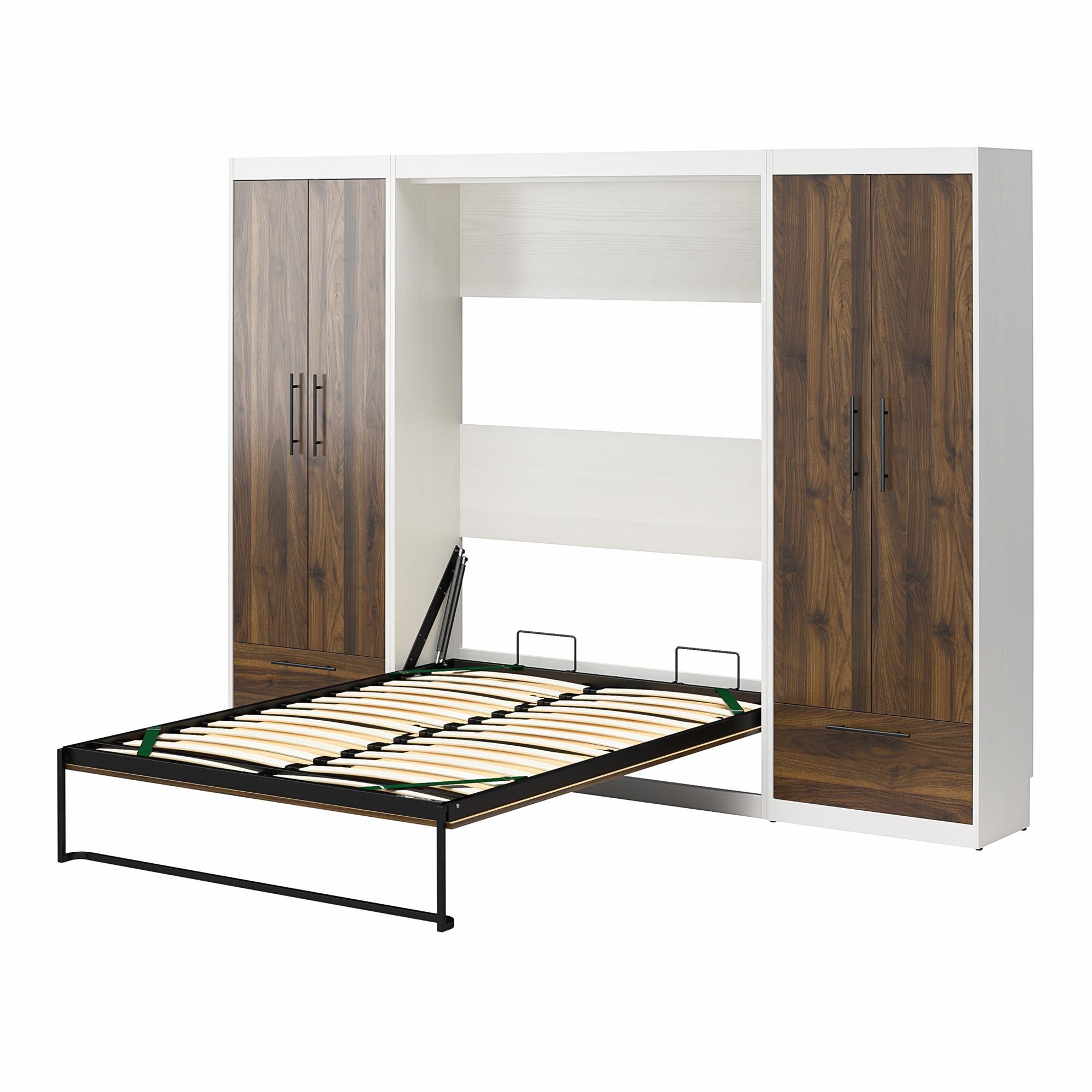 Signature Sleep Pinnacle Murphy Bed with Cabinets - Columbia Walnut - Full