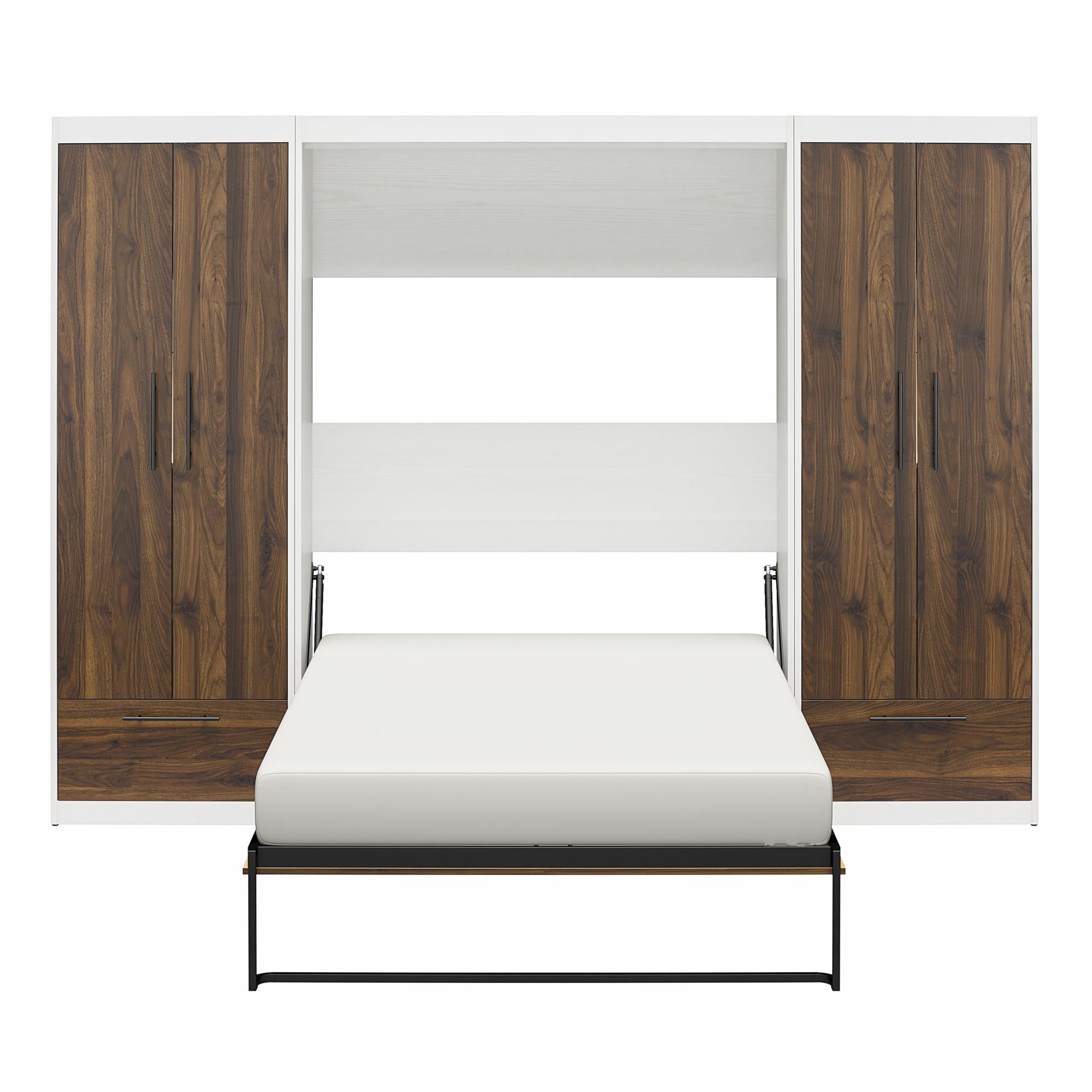 Signature Sleep Pinnacle Murphy Bed with Cabinets - Columbia Walnut - Full