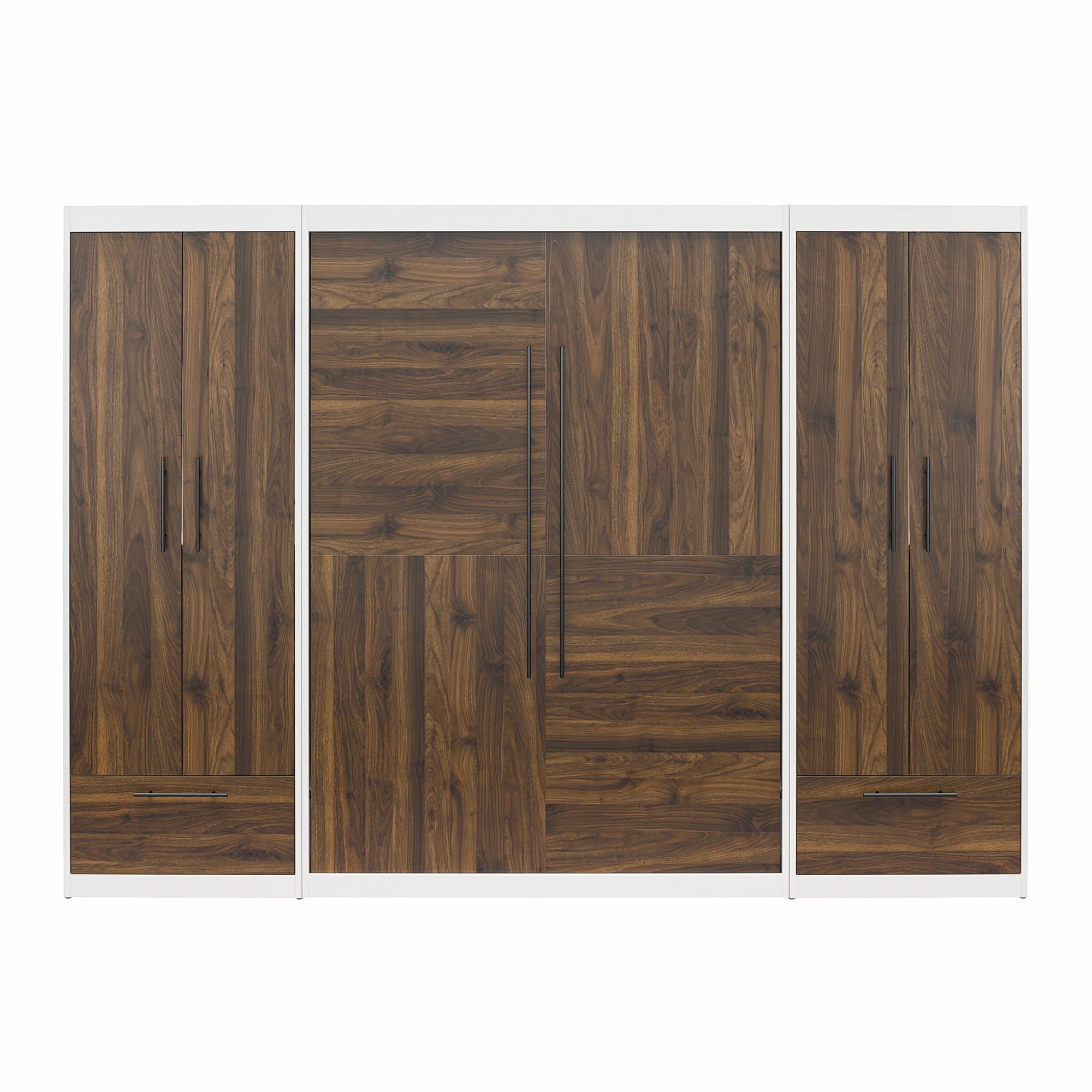 Signature Sleep Pinnacle Murphy Bed with Cabinets - Columbia Walnut - Full
