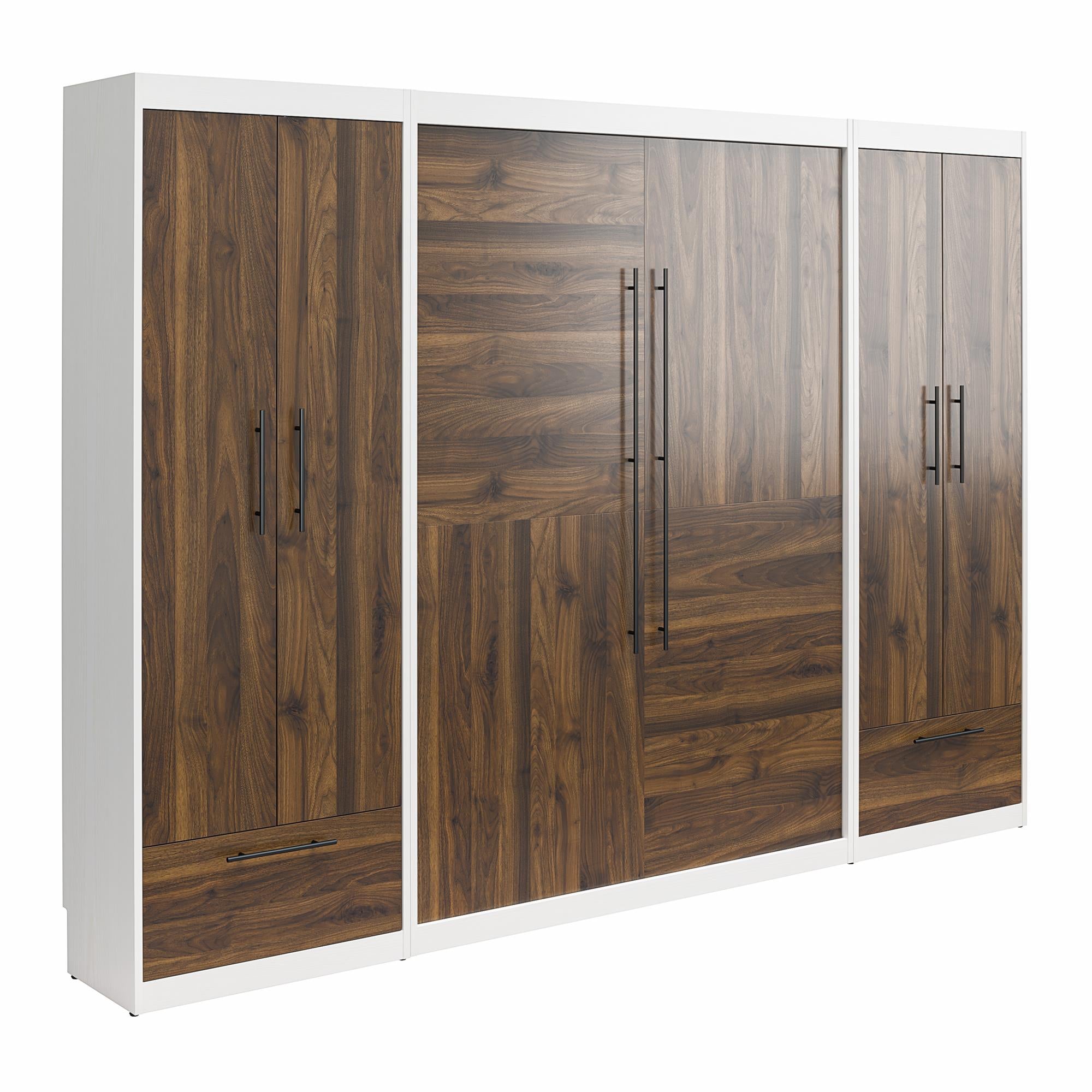 Signature Sleep Pinnacle Murphy Bed with Cabinets - Columbia Walnut - Full