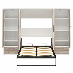 Signature Sleep Pinnacle Murphy Bed with Cabinets - Gray Oak - Full