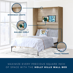 Novogratz Holly Hills Murphy Bed with Cabinets, Queen Size - Light Oak - Queen