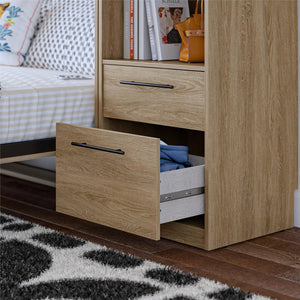Novogratz Holly Hills Murphy Bed with Cabinets, Queen Size - Light Oak - Queen