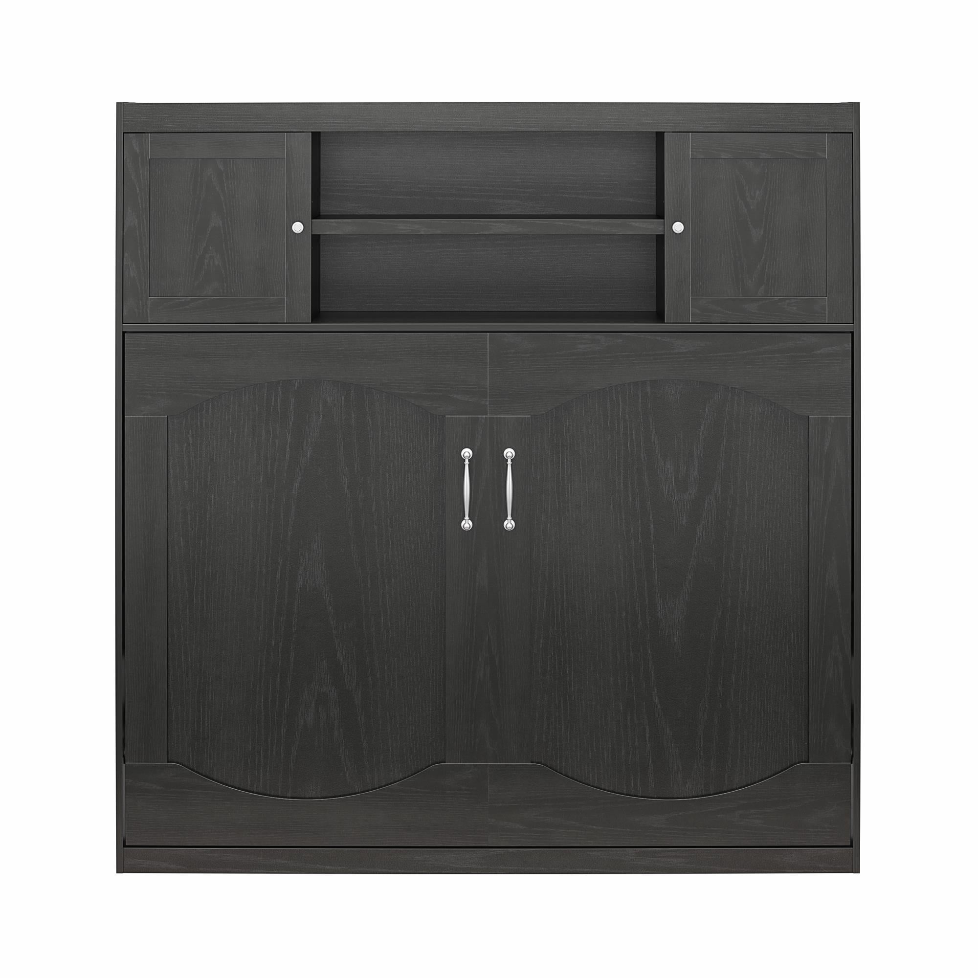 Novogratz Her Majesty Daybed Cabinet - Black Oak - Full